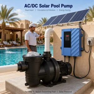 AC DC Hybrid 1.2HP 0.9KW 20m3/h Solar Pool Pump Intelligent Automatic Switch Solar Grid Power Circulation Filter Pump