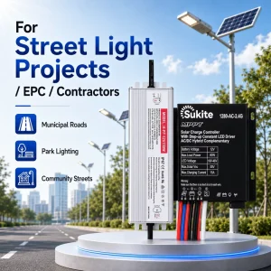 AC/DC MPPT AC-1280-2.4G 12V 80W 15A Solar Controller for Street Light with Sensor