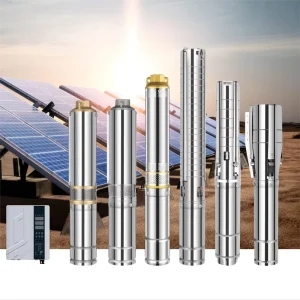 ACDC Hybrid 4inch 1.5HP Solar Water Pump Submersible Borehole Pump Brushless 110m Deep Well Solar Water Pump for Agriculture