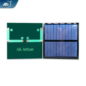 AK AK60X60 60*60mm 5.5V 80MA 多晶硅环氧树脂滴胶小型太阳能电池板 CE ROHS 适用于直流充电