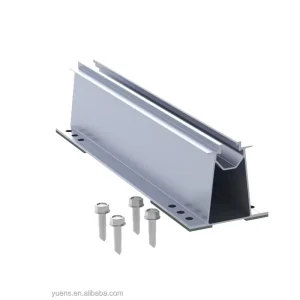 AL6005-T5 280mm 320mm Solar PV Panel Mini Rail Profile for Metal Roof Mounting with Screws