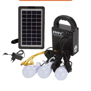 AT-888 Solar Home Lighting Kit with LED Bulbs and Mobile Phone Charger