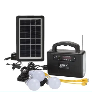 AT-9006B Portable Mini Home Solar Lighting System with FM Radio and DC Solar Lighting Kits