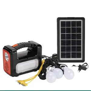 AT-9011 Solar Panel Lighting Kit with Rechargeable Emergency Light