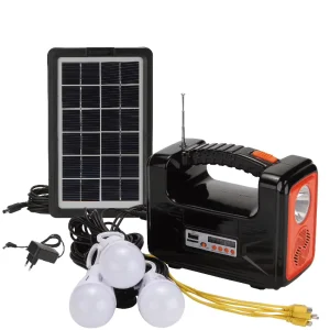 AT-9011B Home Solar Lighting System Kits DC Solar Energy System with Three Bulbs Outdoor Solar Light