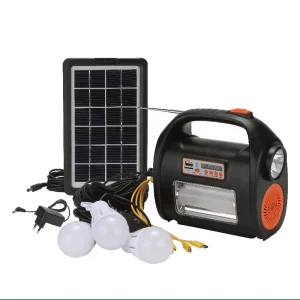 AT-9025B DAT Solar Home Lighting System Kits with FM Radio and 3 Bulbs DC Solar Lighting Kits for Power Shortage Areas