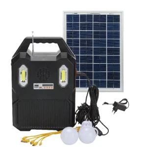 AT-9078B DC 12v 9ah Battery Solar Home Lighting System with Mp3 Solar Power Generator with 4 Led Bulbs Solar Energy System