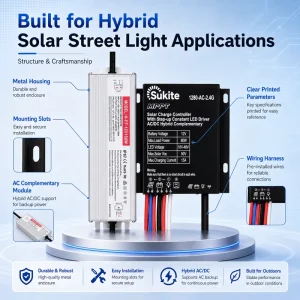 AUTO AC/DC with MPPT AC 1280 2.4G 12V 80W 15A Solar Charge Controller for Street Light Solar Energy with Sensor