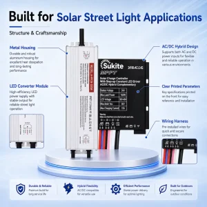 AUTOAC/DC With MPPT AC-24160-2..4G 24V 160W 15A Solar Charge Controller for Street Light Solar Energy With Sensor