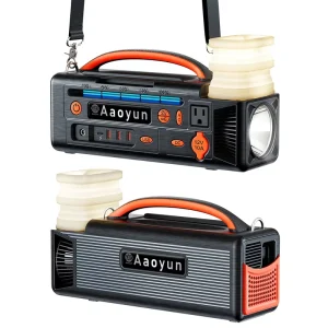 Aaoyun Portable Power Station Solar Generator Battery Power Bank With Folding Portable Solar Panels for Outdoor Home