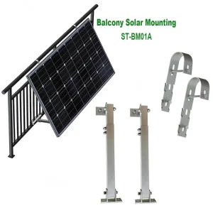 Adjustable Tilt-Leg Aluminum PV Solar Panel Balcony Wall Mounting Structure