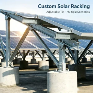 Hot Dip Galvanized Steel Main Body Solar Support Rack Stable PV Mounting Structure for Utility Scale Solar Farm Installation