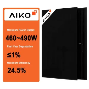 Aiko Solar Neostar 3S+54-A475-MCE54DB N Type ABC Bifacial Full Black Mono Solar Panels 460W 465w 470w 475w 480w 485w 490w