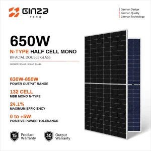 All Black 630-650W N-Type Monocrystalline Solar Panel PV Module for Residential House Rooftop