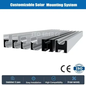 All Black Aluminum Solar Panel Mounting Profile 40×40 Rail