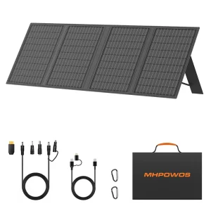 All Black High Efficiency Monocrystalline Silicon Portable Foldable Solar Charging Panel for Off Grid RV and Camping Power