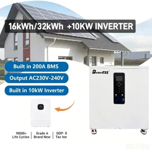 All In One 14kWh 16kWh 32KWH LiFePO4 51.2V 314Ah 628Ah Built in 3 Phase 10KW 12KW Inverter for ESS Solar Home Energy Storage