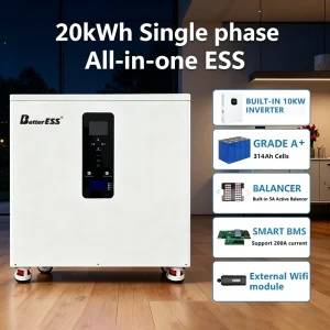 All In One ESS 51.2V 400Ah 20kWh 28kWh 32kwh Lithium Battery Pack Single phase Three phase Home Energy Storage System