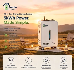 All One 5kWh LiFePO4 Energy Storage System 6200W Grid Solar Inverter Home Backup Outdoor RV Emergency Power Supply Stackable