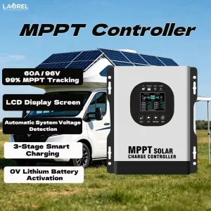 All-Weather 60A/96V Smart MPPT Charge Controller Auto System Voltage Current Power Limiting Toroidal Transformer for Solar RV