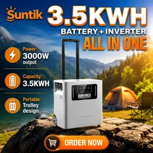 All in One 1000W Generador Solar 3000W LiFePO4 Portable Power Station 3500Wh Portable Battery Telescoping Handle Solar Generator