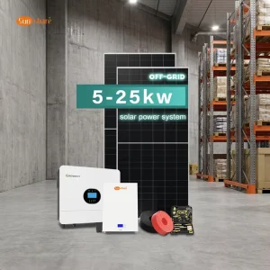 All in One 15KVA Hybrid Solar Power System Complete Kit for Home & Commercial with Solar Panels Inverter and 30 kwh Battery
