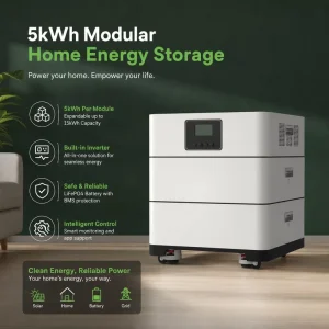 All in One 48V 100Ah Stackable Split Home Energy Storage System Built-in BMS Bluetooth IP65 6000 Cycles 10-year Warranty