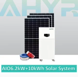 All in One 6.2kW Off Grid Hybrid Solar System with 10kWh LiFePO4 Battery High Efficiency 620W Panels for Home Energy Storage
