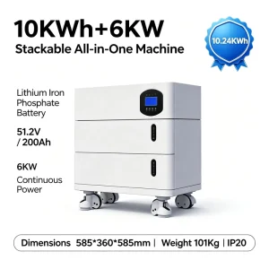 All in One Energy Storage Solution 51.2V 200Ah 10.24KWh Waterproof Modular Design Complete Solar Power Solution for Home Use