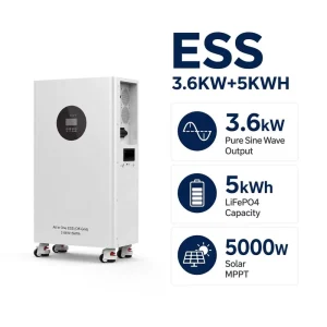 All in One Home Energy Storage System 3.6KW 5KWh LiFePO4 Battery Solar Inverter WiFi Monitor Hybrid Grid Pure Sine Wave