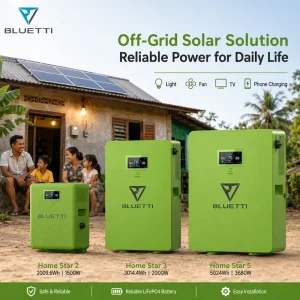 All-in-One Household Solar Generator System with 2kWh 3kWh 5kWh Battery Storage, 230V AC Output for Off-Grid Home Use