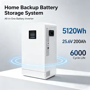 All in One Inverter Battery Home Solar Energy Storage System 25.6V 200Ah 5120Wh 6000 Cycle Life Home Backup Battery Storage