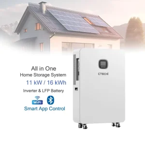 All in One Inverter and LiFePO4 Lithium Battery Ion 5kVA 11kVA 11kW 16kWh Solar System with Lithium Battery Smart BMS Protection