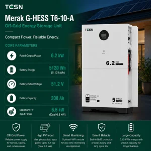 All-in-One Mobile ESS 51.2V 100Ah Battery Pack Home Solar 48V Lithium Battery Built-in Off-Grid 6.2KW Inverter