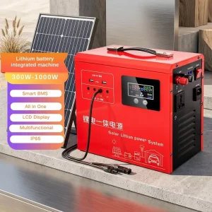 All in One Portable Inverter 300W/600W/1000W Solar Cell Rechargeable Lithium Battery MPPT Controller for Car Solar Power