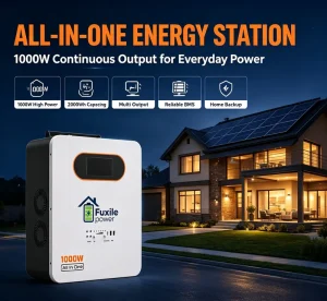 All-in-One Portable Power Station 2000Wh LiFePO4 Battery 1000W Continuous 2000W Peak Solar Generator Support PV AC Charging