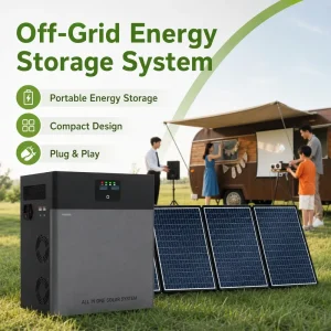 All in One Portable Power Station LiFePO4 300W 1200W 2500W Solar Generator Emergency Backup Power for Home and Business