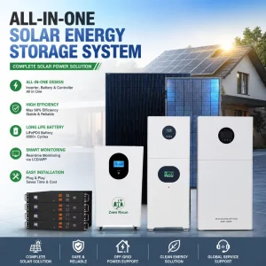 All-in-One Solar Power System Complete Kit with LiFePO4 Battery Solar Panels Hybrid Inverter Energy Storage ESS Power Kit