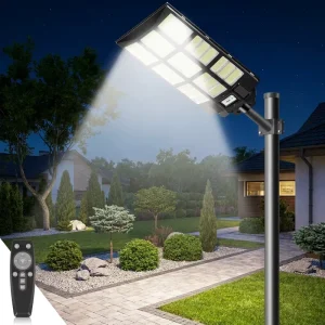 All-in-One Solar Street Light for Outdoor Parking Lots with 22000mAh Battery