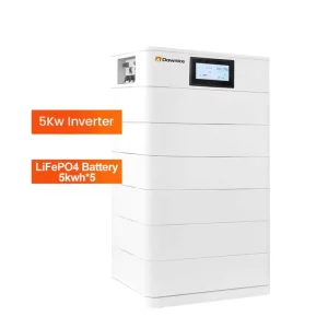 All-in-One Stack with 20kWh LiFePO4 Battery, 5kWh Battery, and 5kW Hybrid Inverter for Home Solar Energy Storage
