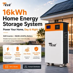 All-in-one 16kWh Mobile ESS 51.2V 314Ah Battery Pack Home Solar ESS 48V Lithium Battery Built-in Off-grid 5KW Inverter