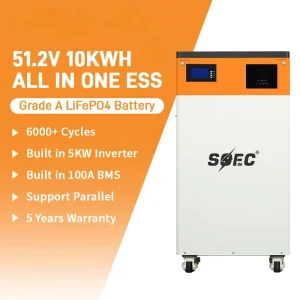 All-in-one Home Energy Storage 5kW 10kWh 51.2V 200Ah LiFePO4 with Built-in Inverter for Residential Solar System