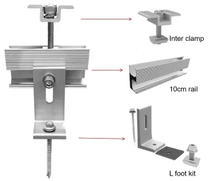 Aluminium Stainless Steel Trip Solar CP010 Anodized Natural Silver Mounting Panel System Wind Load 40M/S Snow Load 1.4KN/M2