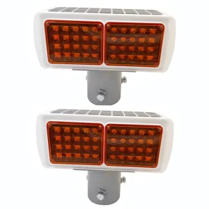 Aluminium Yellow Double Sided LED Warning Light Solar Strobe Light Traffic Flash Beacon Lamp