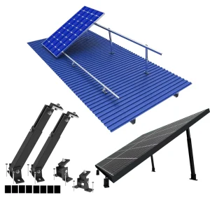 Aluminum 0-60° Tile Angle Adjustable Solar Panel Rear Leg Mounting Bracket Kit