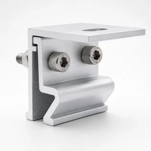Aluminum 6005 T5 Solar Panel Mounting Bracket with Roof Hook for Carport and Metal Roof Solar Projects Anodized Surface