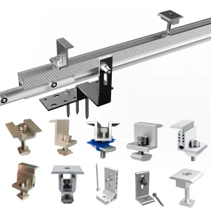 Aluminum 6005 T5 Solar Panel Roof Rail Clamp Kit Adjustable Solar Panel Clamp Solar Mid End Clamp