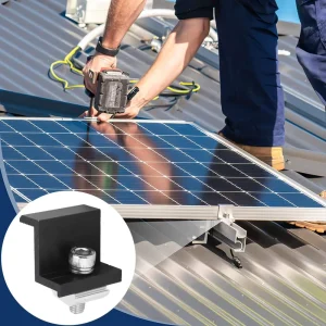 Aluminum AL6005 T5 Black Solar End Clamp PV Mounting Accessories for Installing Solar Panels