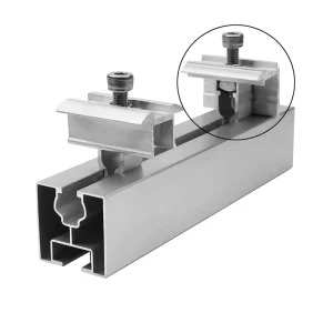 Aluminum Adjustable Solar Mid Clamps PV Mounting Accessories Panel Clamp Solar Racking Systems in Silver