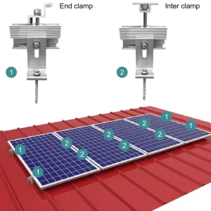 Aluminum Alloy Solar Panel Brackets for Mounting on Tin Metal Roofs Accessories for Flat Rooftop Installation Stainless Steel